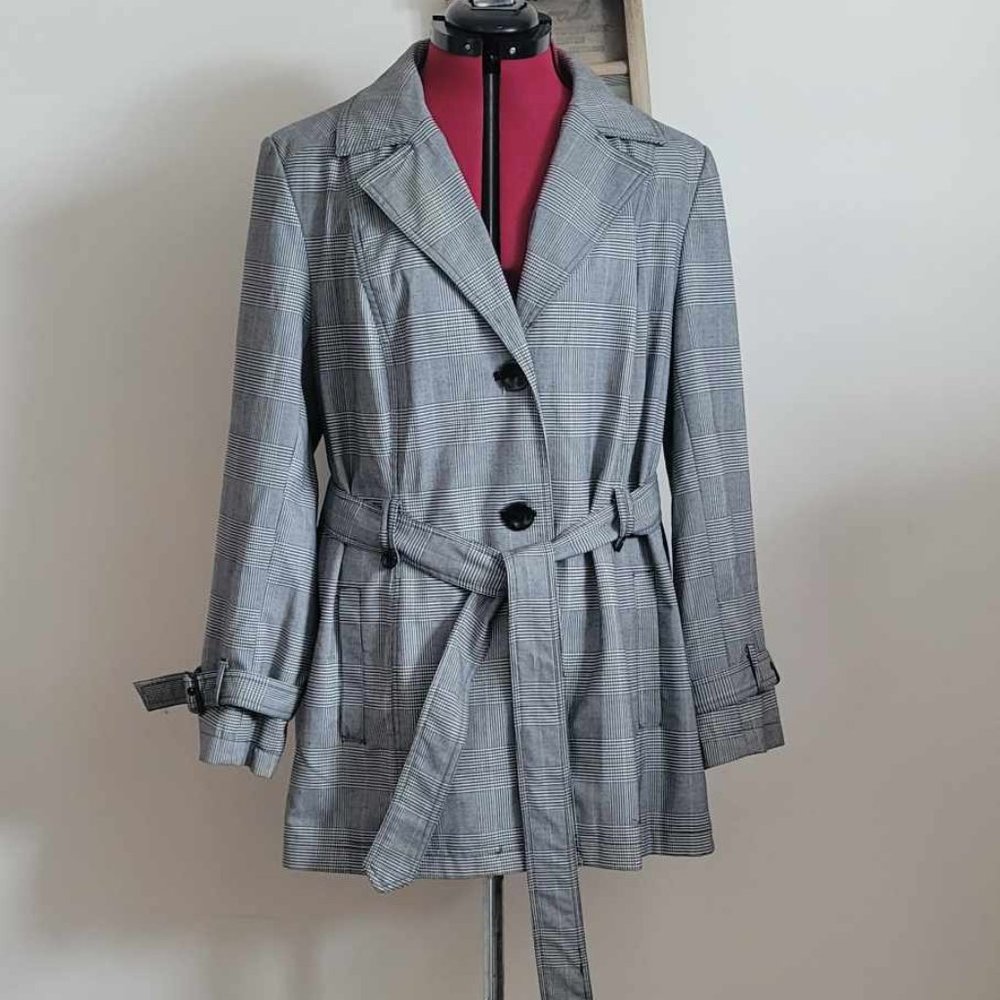 Grey Plaid Reitmans Plus Spring Jacket